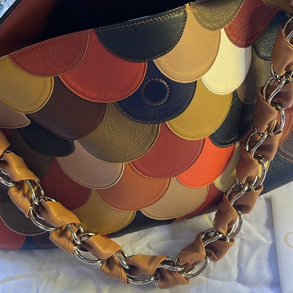 EUC Chloe Leather Scalloped Patchwork Juana Bag. Rare, HTF with unique strap - Picture 10 of 16